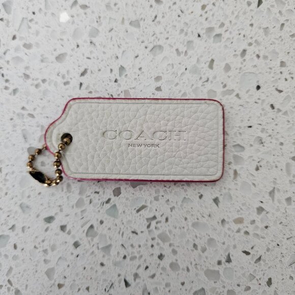 Coach Leather White and Pink Hangtag - Picture 1 of 3